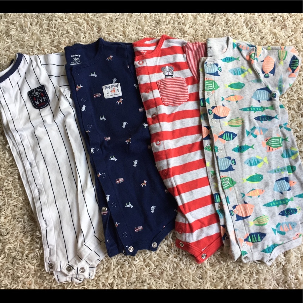 Carters Bundle of 4 Baby Rompers
